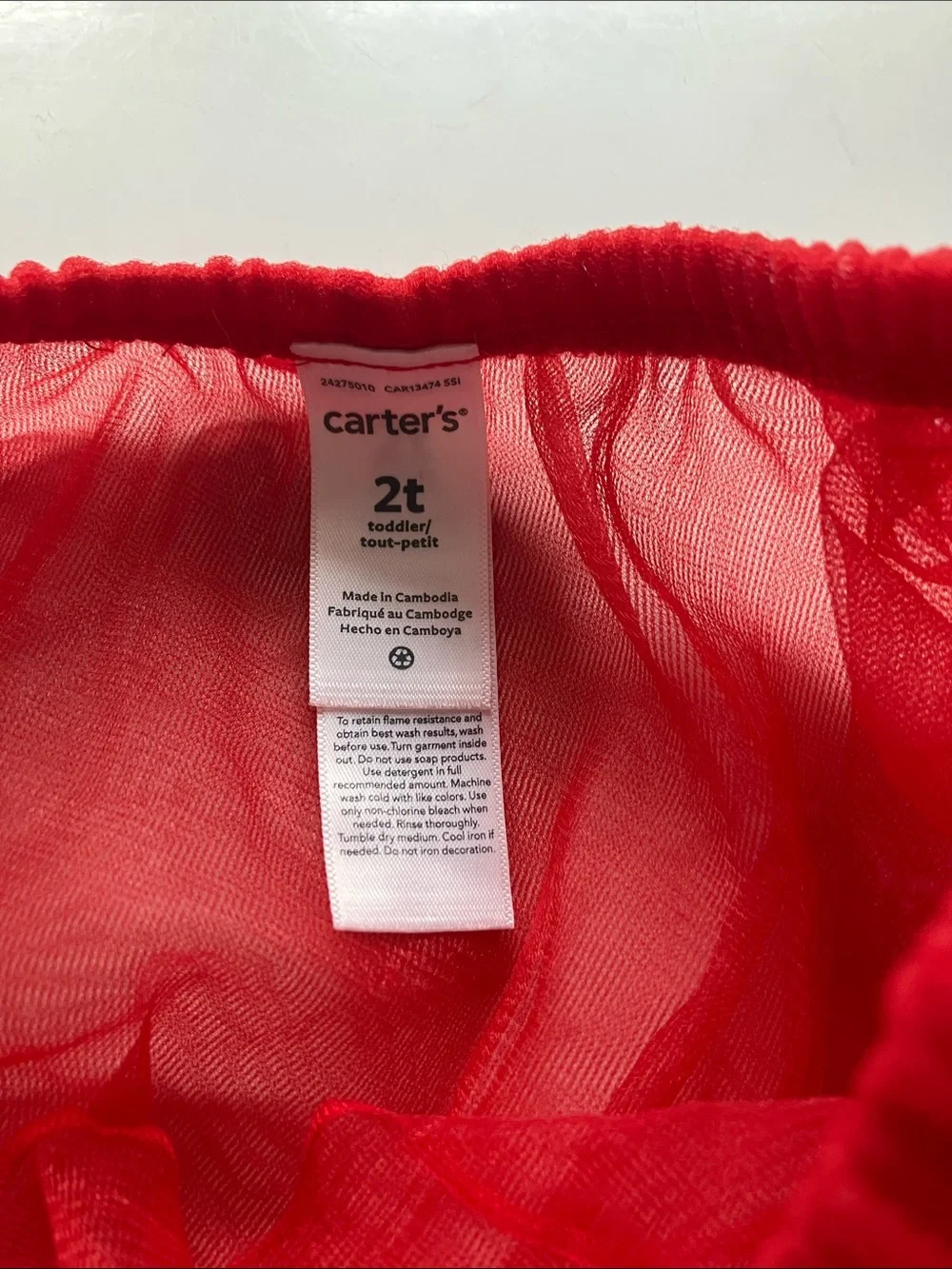 Carters 2t red tulle skirt tutu ballet